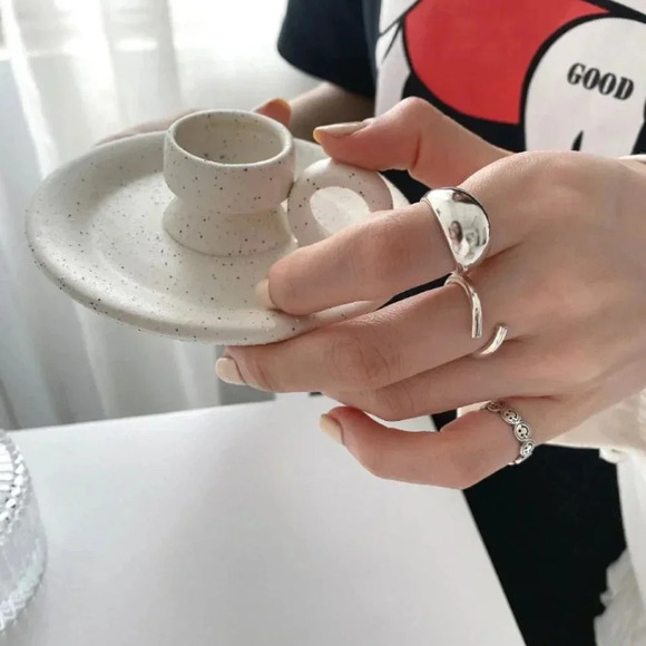 Minimalist 925 Sterling Silver Dome Ring Thick Chunky Statement Modern Ring - Picture 4 of 9